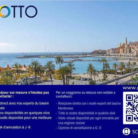 Renove Face Avec Terrasse A Menton, Proche Centre-ville Et Plages - Fr-1-196-301 דירה מנטון